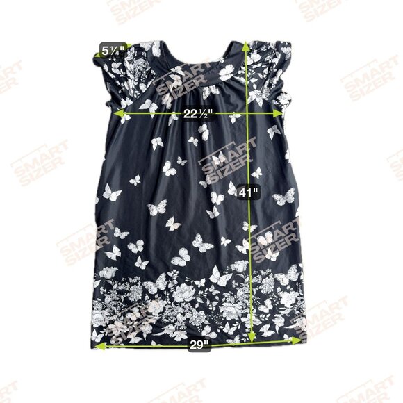 Anthony‎ Richards Black Butterfly Print House Dress Muumuu Vintage Butterflies - Picture 2 of 6